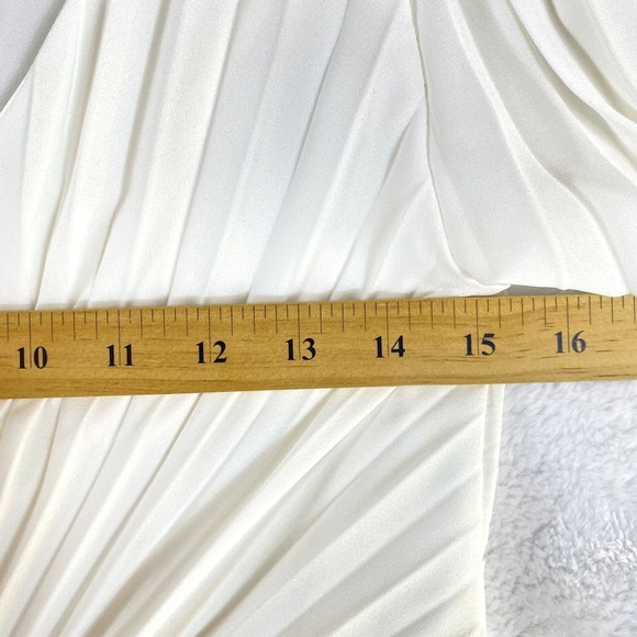 Georgia Hardinge Midi Evening Dress Sz 8 White Pleated Cocktail Date - Picture 8 of 11